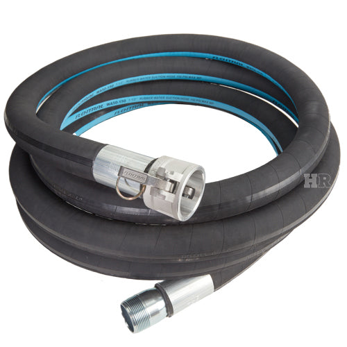 Black 1 1/2" x 20' Camlock / Threaded Suction Hose