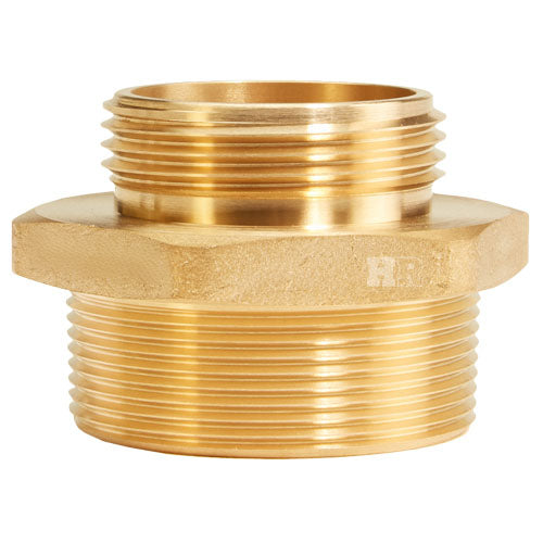 Brass 1 1/2" NPT to 1" NH Double Male (Hex)