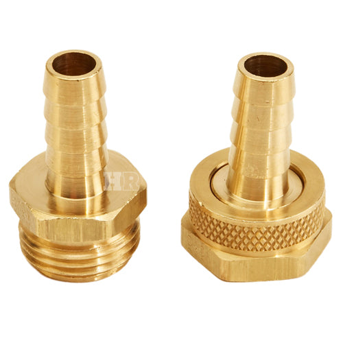 Brass Garden Hose Coupling Set (1/2" Hose)