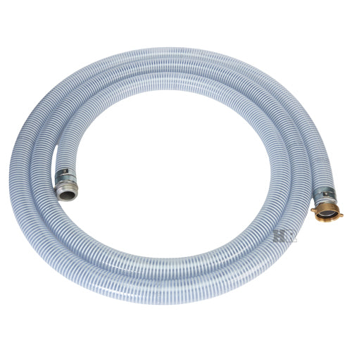 White - Clear 1 1/2" x 20' Thread / Thread Suction Hose (NPSH)