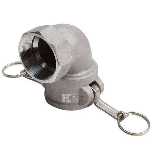 Aluminum 1 1/2" Female Camlock x 1 1/2" Female NPT 90 Degree Elbow (USA)