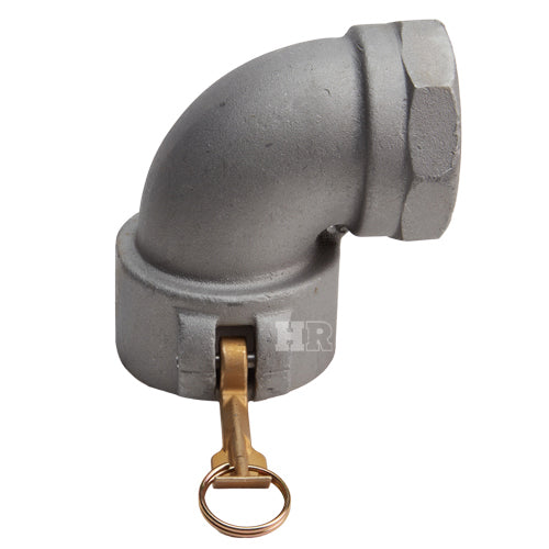 Aluminum 3" Female Camlock x 3" Female NPT 90 Degree Elbow (USA)