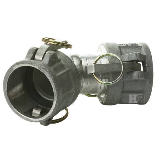 Aluminum 4" Female Camlock x 4" Female Camlock 45 Degree Elbow (USA)