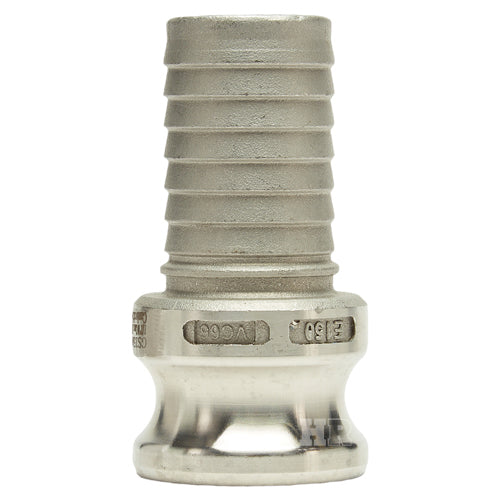 Stainless Steel 1 1/2" Male Camlock to Hose Shank