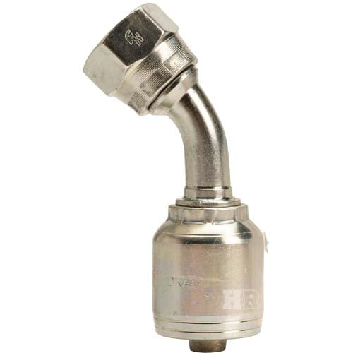 3/8" Female British Standard Parallel Pipe Cone Seat Swivel 45˚ Elbow Hydraulic Fitting