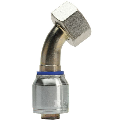M42 X 2.0 Female Swivel 24˚ Cone (Heavy S30) with O-Ring 45˚ Elbow Hydraulic Fitting