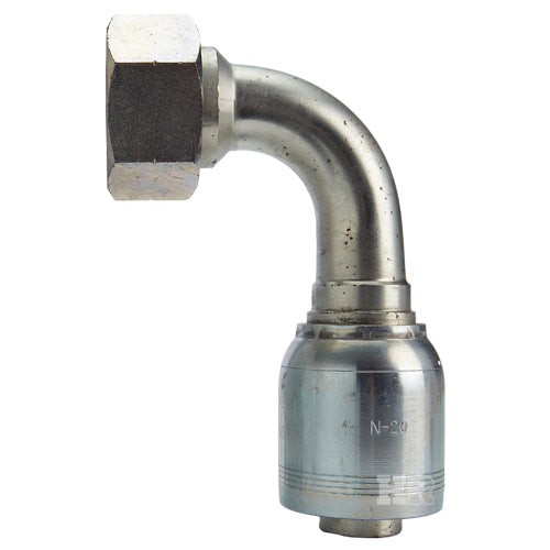 1 1/2" Female British Standard Parallel Pipe O-Ring Swivel 90° Elbow Hydraulic Fitting