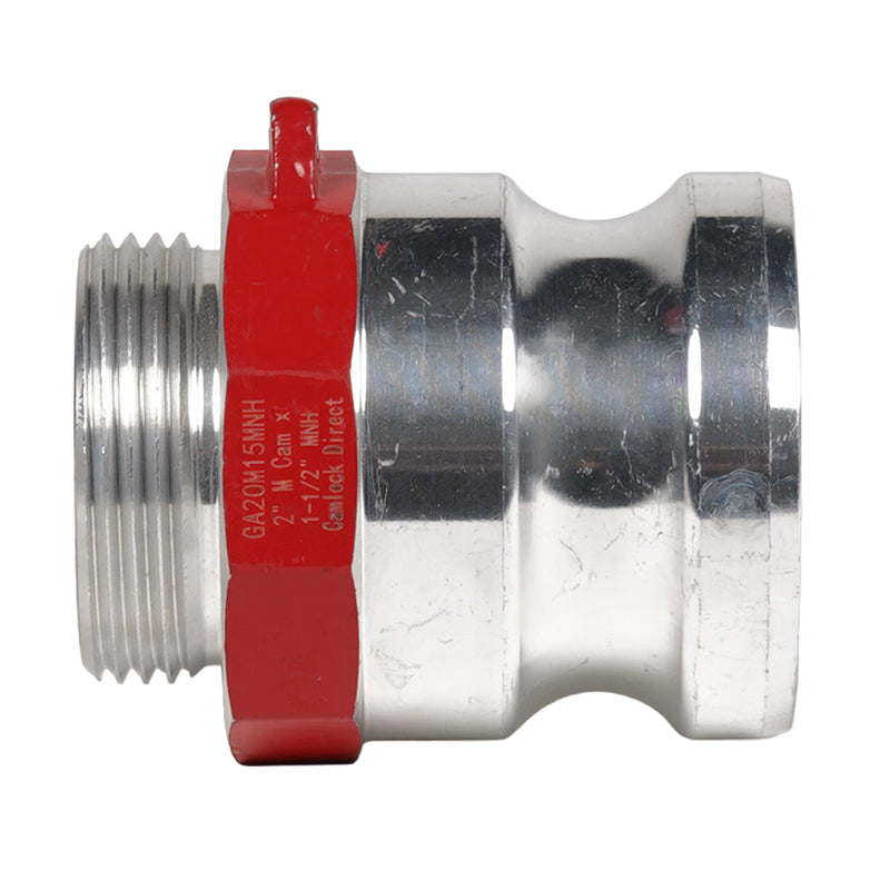 Aluminum 2" Male Camlock x 1 1/2" Male NH Fire Hose