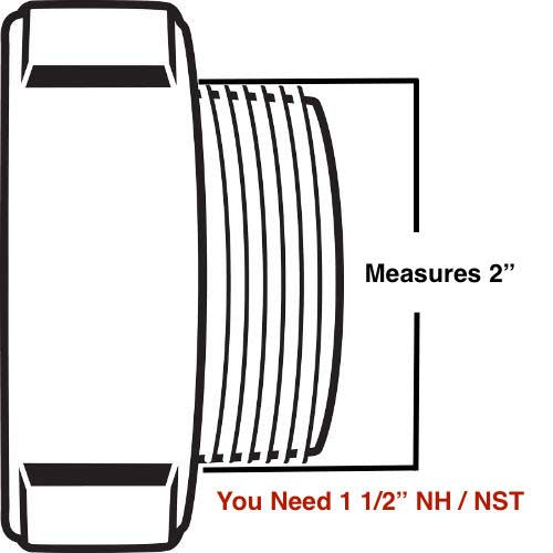 Aluminum 2" Female NH to 1 1/2" Male NH