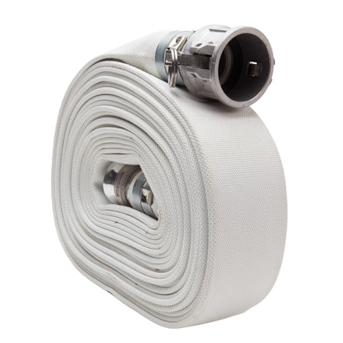 White 2" x 25' Camlock Single Jacket Mill Hose