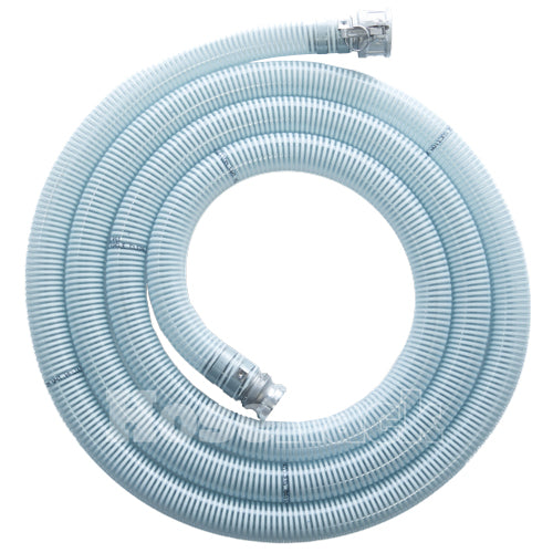 White - Clear 6" x 20' Camlock Suction Hose