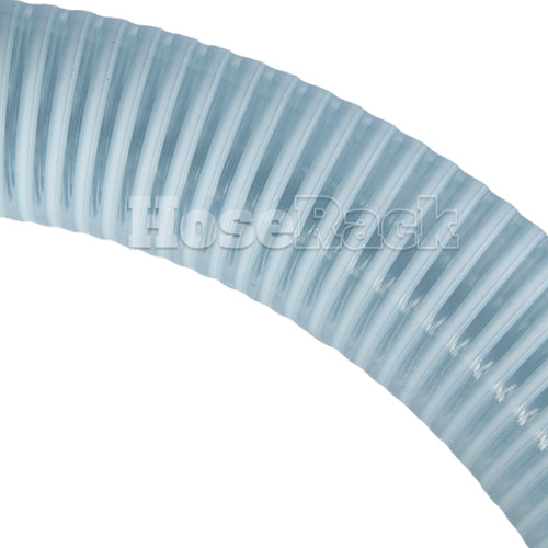 White - Clear 6" x 20' Camlock / Threaded Suction Hose