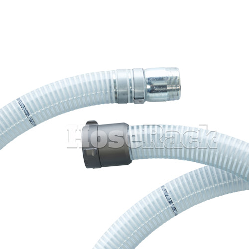 White - Clear 3" x 10' Thread / Thread Suction Hose