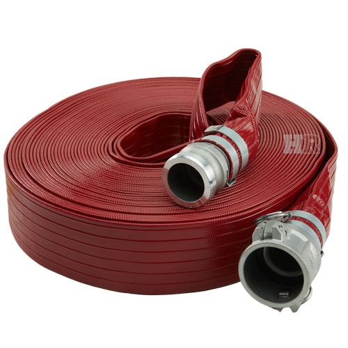 Red 2" x 100' Camlock Medium Duty Hose