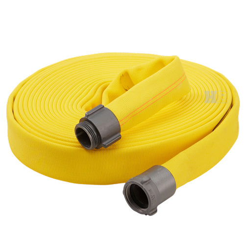 Yellow 1" x 50' Double Jacket Industrial Hose (Alum NH Couplings)