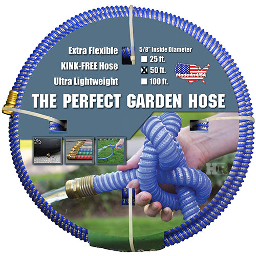 No-Kink 5/8" x 50' Garden Hose (3/4" GHT Couplings)