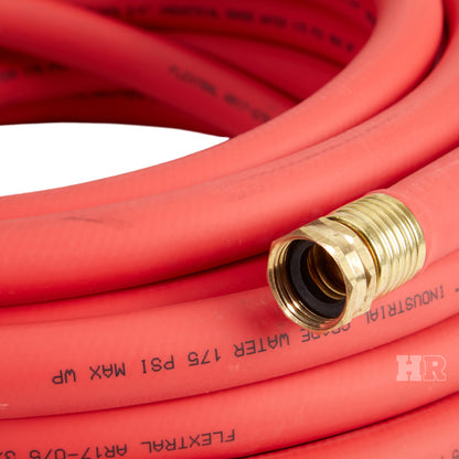 Heavy-Duty Red 3/4" x 50' Garden Hose (3/4" GHT Couplings)