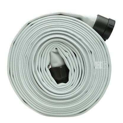 White 2" x 50' Single Jacket Mill Hose (Alum NPSH Couplings)