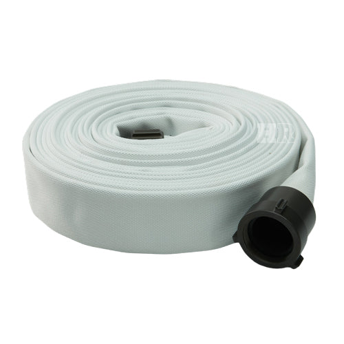 White 2" x 50' Single Jacket Mill Hose (Alum NPSH Couplings)