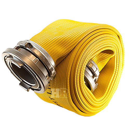 Yellow 4" x 100' Pro-Flow Rubber Hose (Storz Couplings)