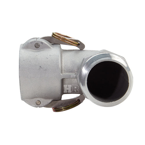 Aluminum 2" Female Camlock x 2" Male NPT 90 Degree Elbow (USA)