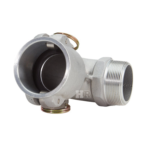 Aluminum 2" Female Camlock x 2" Male NPT 90 Degree Elbow (USA)