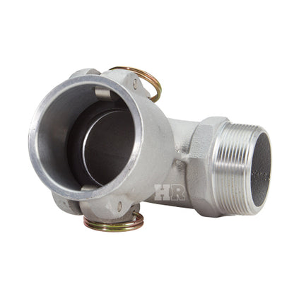 Aluminum 2" Female Camlock x 2" Male NPT 90 Degree Elbow (USA)