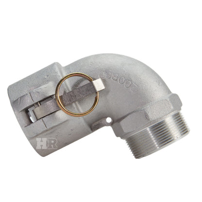 Aluminum 2" Female Camlock x 2" Male NPT 90 Degree Elbow (USA)