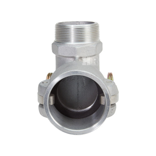 Aluminum 2" Female Camlock x 2" Male NPT 90 Degree Elbow (USA)