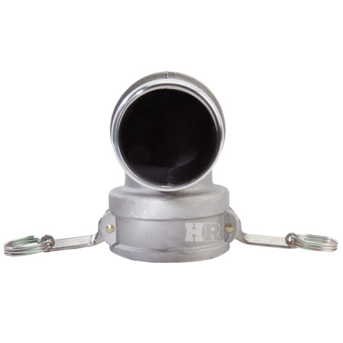 Aluminum 3" Female Camlock x Hose Shank 90 Degree Elbow (USA)