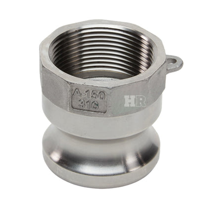 Stainless Steel 1 1/2" Male Camlock x 1 1/2" Female NPT (USA)