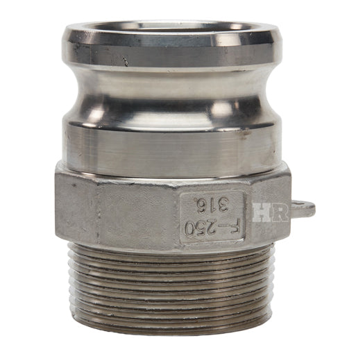 Stainless Steel 2 1/2" Camlock Male x 2 1/2" NPT Male (USA)