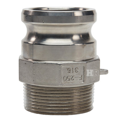 Stainless Steel 2 1/2" Camlock Male x 2 1/2" NPT Male (USA)