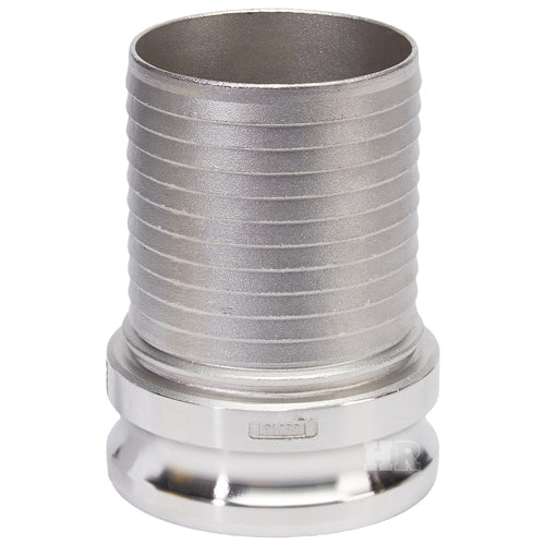 Stainless Steel 4" Camlock Male to Hose Shank