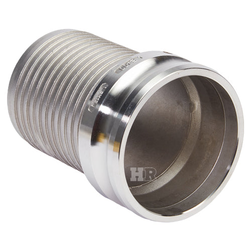 Stainless Steel 4" Camlock Male to Hose Shank