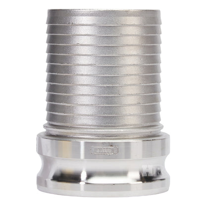 Stainless Steel 4" Camlock Male to Hose Shank