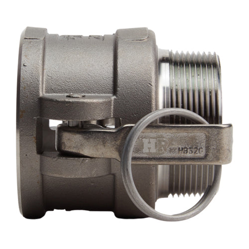 Stainless Steel 2" Female Camlock x 1 1/2" Male NPT (USA)