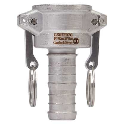 Stainless Steel 3/4" Female Camlock to Hose Shank