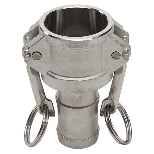 Stainless Steel 1 1/4" Female Camlock to Hose Shank (USA)