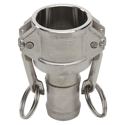 Stainless Steel 1 1/4" Female Camlock to Hose Shank (USA)