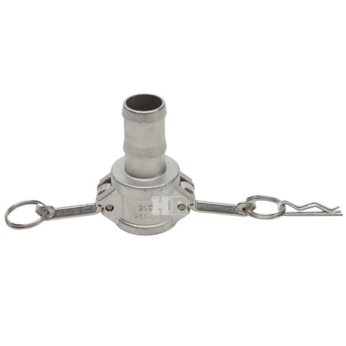 Stainless Steel 1 1/4" Female Camlock to Hose Shank (USA)