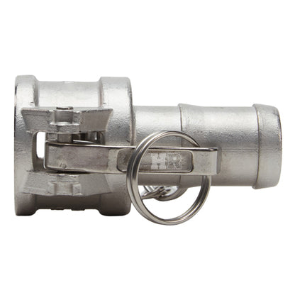 Stainless Steel 1 1/4" Female Camlock to Hose Shank (USA)