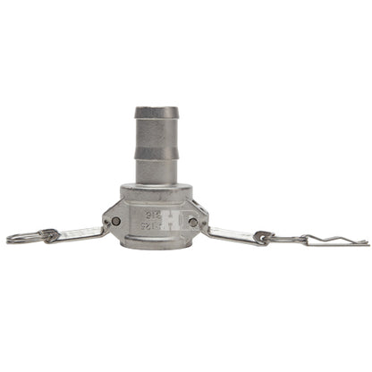 Stainless Steel 1 1/4" Female Camlock to Hose Shank (USA)