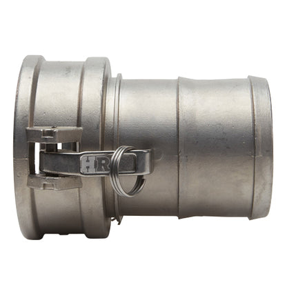 Stainless Steel 4" Female Camlock to Hose Shank (USA)