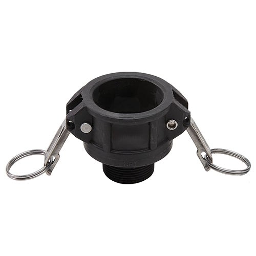 Plastic 1 1/2" Female Camlock x 1 1/4" Male NPT