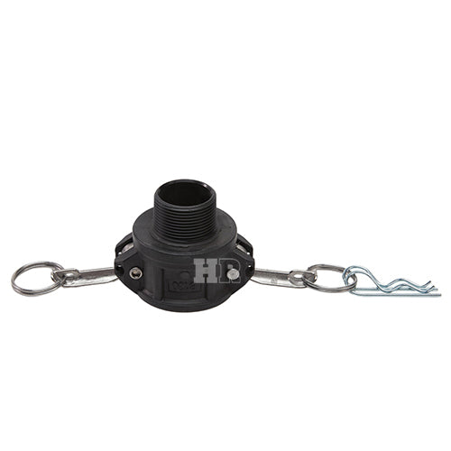 Plastic 1 1/2" Female Camlock x 1 1/4" Male NPT