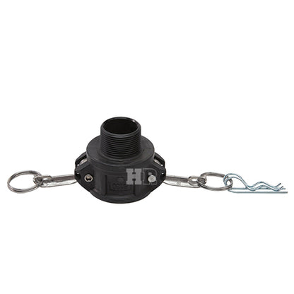 Plastic 1 1/2" Female Camlock x 1 1/4" Male NPT