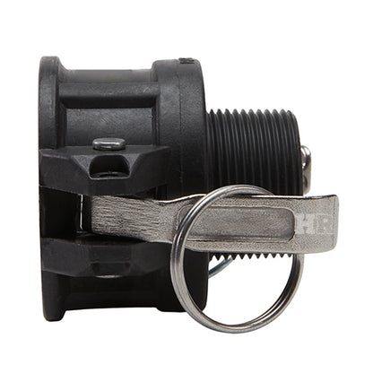 Plastic 1 1/2" Female Camlock x 1 1/4" Male NPT