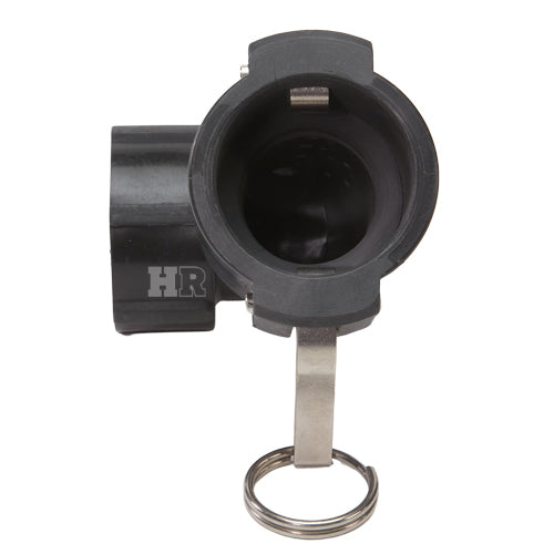 Plastic 1 1/2" Female Camlock x 1 1/2" Female NPT 90 Degree Elbow