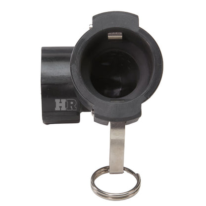 Plastic 1 1/2" Female Camlock x 1 1/2" Female NPT 90 Degree Elbow